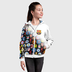 Толстовка на молнии детская FC BARCELONA LOGOBOMBING, цвет: 3D-белый — фото 2