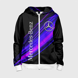 Толстовка на молнии детская MERCEDES-BENZ МЕРСЕДЕС-БЕНЗ ПУРПУРНЫЙ, цвет: 3D-белый