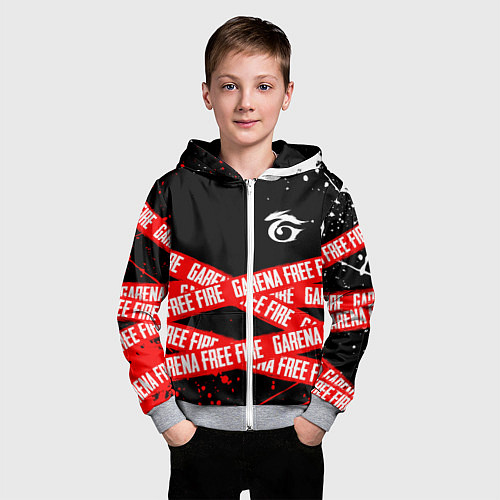 Детская толстовка на молнии GARENA FREE FIRE RED OFF LINE STYLE / 3D-Меланж – фото 3