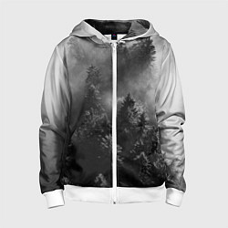 Толстовка на молнии детская МРАЧНЫЙ ЛЕС FOREST, цвет: 3D-белый