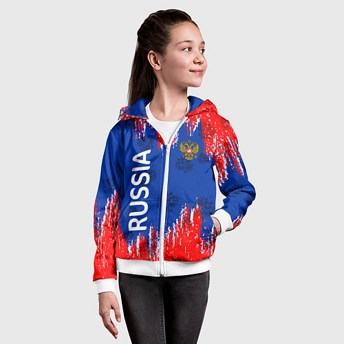 Детская толстовка на молнии Патриот России Я Русский! / 3D-Белый – фото 4