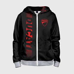 Детская толстовка на молнии DUCATI BLACK RED LINE
