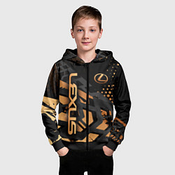 Толстовка на молнии детская Lexus Лексус, цвет: 3D-черный — фото 2