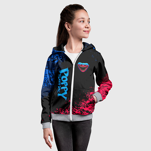 Детская толстовка на молнии Poppy Playtime / 3D-Меланж – фото 4