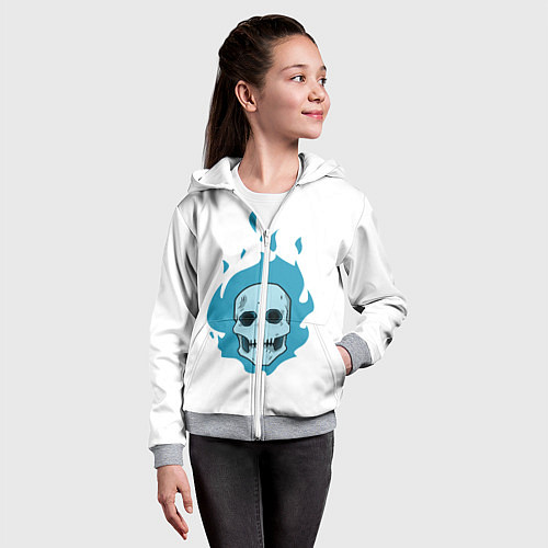 Детская толстовка на молнии Череп Cute Angel парный / 3D-Меланж – фото 4