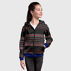 Толстовка на молнии детская НОВОГОДНИЙ ПАТТЕРН SWEATER, цвет: 3D-синий — фото 2