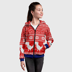 Толстовка на молнии детская Вязаный принт, цвет: 3D-синий — фото 2