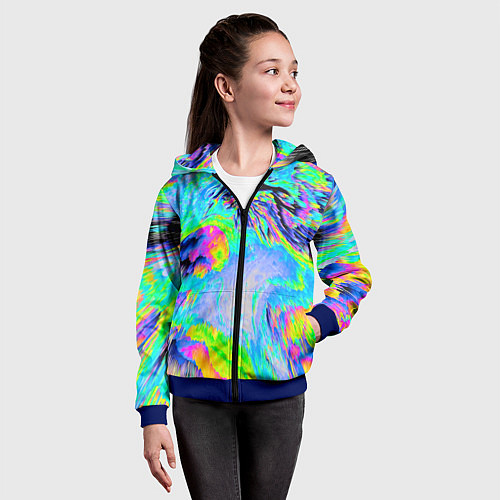 Детская толстовка на молнии ААА яркий узор / 3D-Синий – фото 4