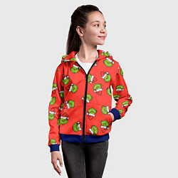 Толстовка на молнии детская Гринч Похититель Рождества, цвет: 3D-синий — фото 2