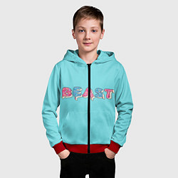 Толстовка на молнии детская Mr Beast Donut, цвет: 3D-красный — фото 2