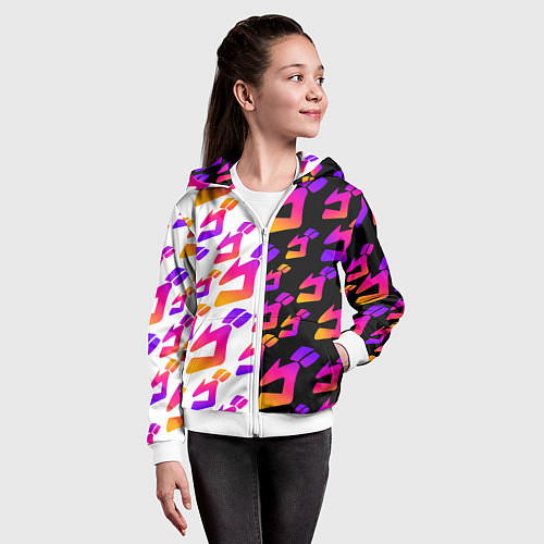 Детская толстовка на молнии JOJO BIZARRE ADVENTURE ДЖО ДЖО УЗОР / 3D-Белый – фото 4