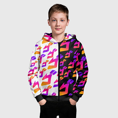 Детская толстовка на молнии JOJO BIZARRE ADVENTURE ДЖО ДЖО УЗОР / 3D-Черный – фото 3