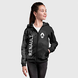 Толстовка на молнии детская Renault, Рено, цвет: 3D-черный — фото 2