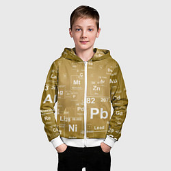Толстовка на молнии детская Pb - таблица Менделеева, цвет: 3D-белый — фото 2
