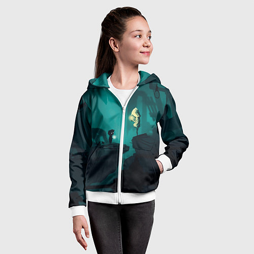 Детская толстовка на молнии Limbo x Little Nightmares / 3D-Белый – фото 4