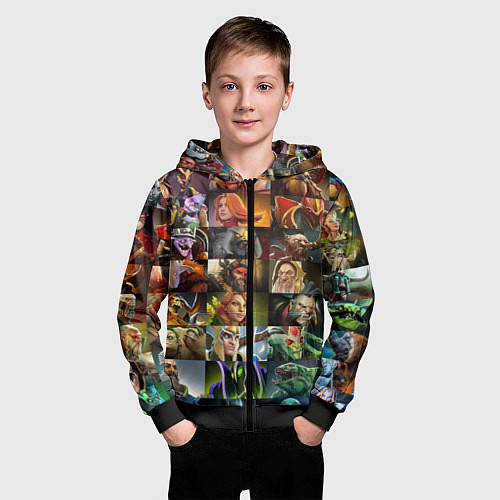 Детская толстовка на молнии HEROES DOTA 2 ПЕРСОНАЖИ ДОТА 2 / 3D-Черный – фото 3