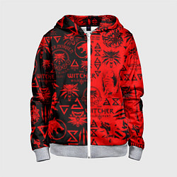 Детская толстовка на молнии THE WITCHER LOGOBOMBING BLACK RED
