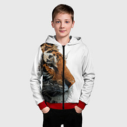 Толстовка на молнии детская ДУХ ДИКОЙ СИБИРИ, цвет: 3D-красный — фото 2