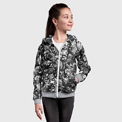 Толстовка на молнии детская DOTA 2 ВСЕ ПЕРСОНАЖИ ЧЁРНО БЕЛЫЙ, цвет: 3D-меланж — фото 2