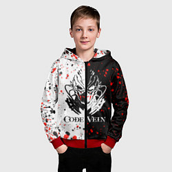 Толстовка на молнии детская Code Vein Logo, цвет: 3D-красный — фото 2