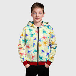 Толстовка на молнии детская Аксолотль Паттерн Лимонный, цвет: 3D-красный — фото 2