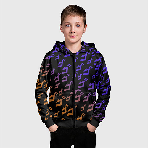 Детская толстовка на молнии JOJOS BIZARRE ADVENTURE PATTERN / 3D-Черный – фото 3