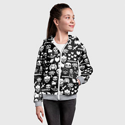 Толстовка на молнии детская UNDERTALE PATTERN БЕЛЫЙ, цвет: 3D-меланж — фото 2