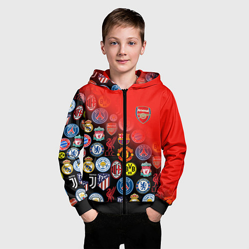 Детская толстовка на молнии ARSENAL SPORT BEST FC / 3D-Черный – фото 3