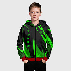 Толстовка на молнии детская RAZER GREEN, цвет: 3D-красный — фото 2