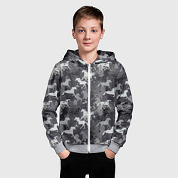 Толстовка на молнии детская Табун Лошадей, цвет: 3D-меланж — фото 2