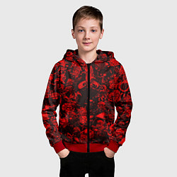 Толстовка на молнии детская DOTA 2 HEROES RED PATTERN ДОТА 2, цвет: 3D-красный — фото 2