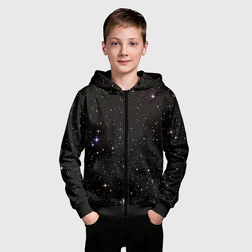 Детская толстовка на молнии Ночное звездное небо / 3D-Черный – фото 3