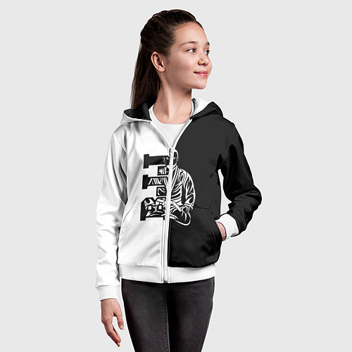 Детская толстовка на молнии BJJ / 3D-Белый – фото 4