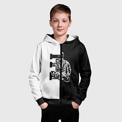 Толстовка на молнии детская BJJ, цвет: 3D-черный — фото 2
