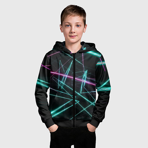 Детская толстовка на молнии Лазерная композиция / 3D-Черный – фото 3