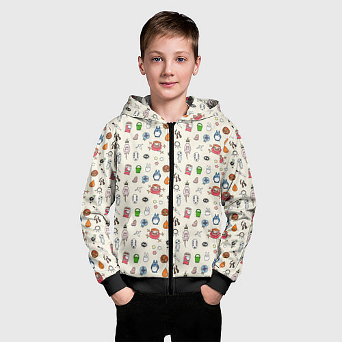 Детская толстовка на молнии Ghibli Аll / 3D-Черный – фото 3