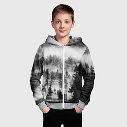 Толстовка на молнии детская ТУМАННЫЙ ЛЕС - ТЕМНЫЙ ЛЕС, цвет: 3D-меланж — фото 2