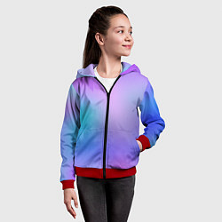 Толстовка на молнии детская Радужное Размытие, цвет: 3D-красный — фото 2