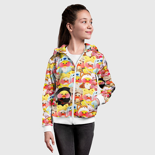 Детская толстовка на молнии УТЯ УТОЧКА ЛАЛАФАНФАН ПАТТЕРН / 3D-Белый – фото 4