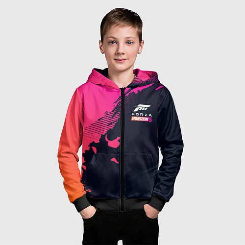 Детская толстовка на молнии Форза Хорайзен 5 Forza Horizon 5 / 3D-Черный – фото 3