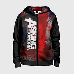 Толстовка на молнии детская Asking Alexandria British, цвет: 3D-черный