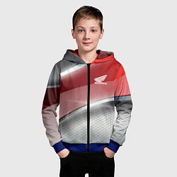 Толстовка на молнии детская Honda Текстура, цвет: 3D-синий — фото 2