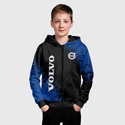 Толстовка на молнии детская Volvo брызги, цвет: 3D-черный — фото 2