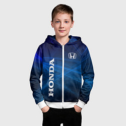 Толстовка на молнии детская Honda - Blue, цвет: 3D-белый — фото 2