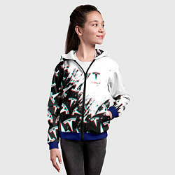 Толстовка на молнии детская Tesla pattern glitch, цвет: 3D-синий — фото 2