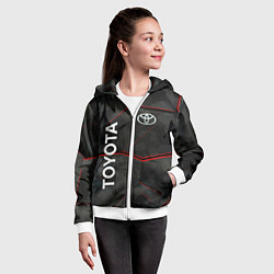 Толстовка на молнии детская Toyota sport auto, цвет: 3D-белый — фото 2