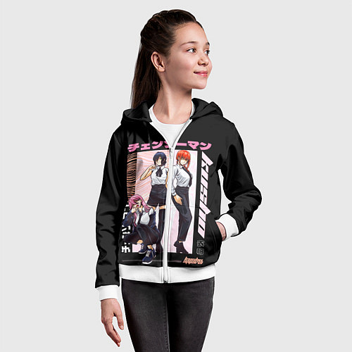 Детская толстовка на молнии Человек бензопила лучшие девочки макима пауэр резе / 3D-Белый – фото 4