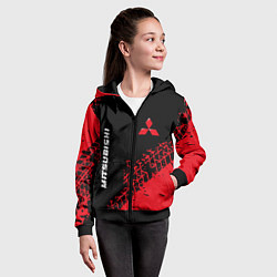 Толстовка на молнии детская MITSUBISHI Mitsubishi Шины, цвет: 3D-черный — фото 2