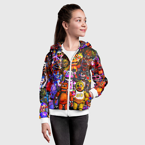 Детская толстовка на молнии Fnaf UCN / 3D-Белый – фото 4