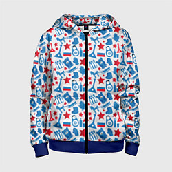 Толстовка на молнии детская Русский Символизм, цвет: 3D-синий